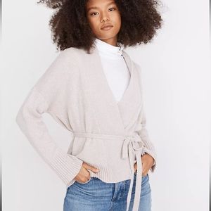 NWOT Madewell Wrap Cardigan Sweater in Grey
